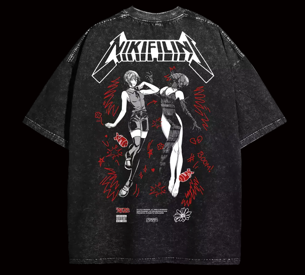 T-Shirt Acid Wash Manga Combat™ — Dark Streetwear
