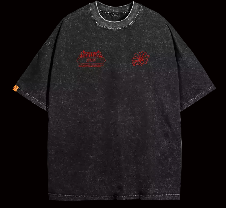 T-Shirt Acid Wash Manga Combat™ — Dark Streetwear