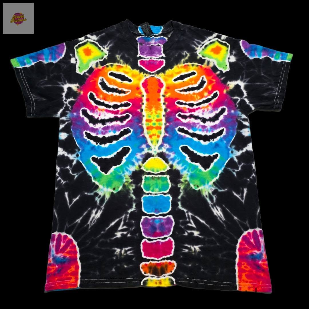 Skeleton Tie-Dye Tee - Face avant squelette arc-en-ciel