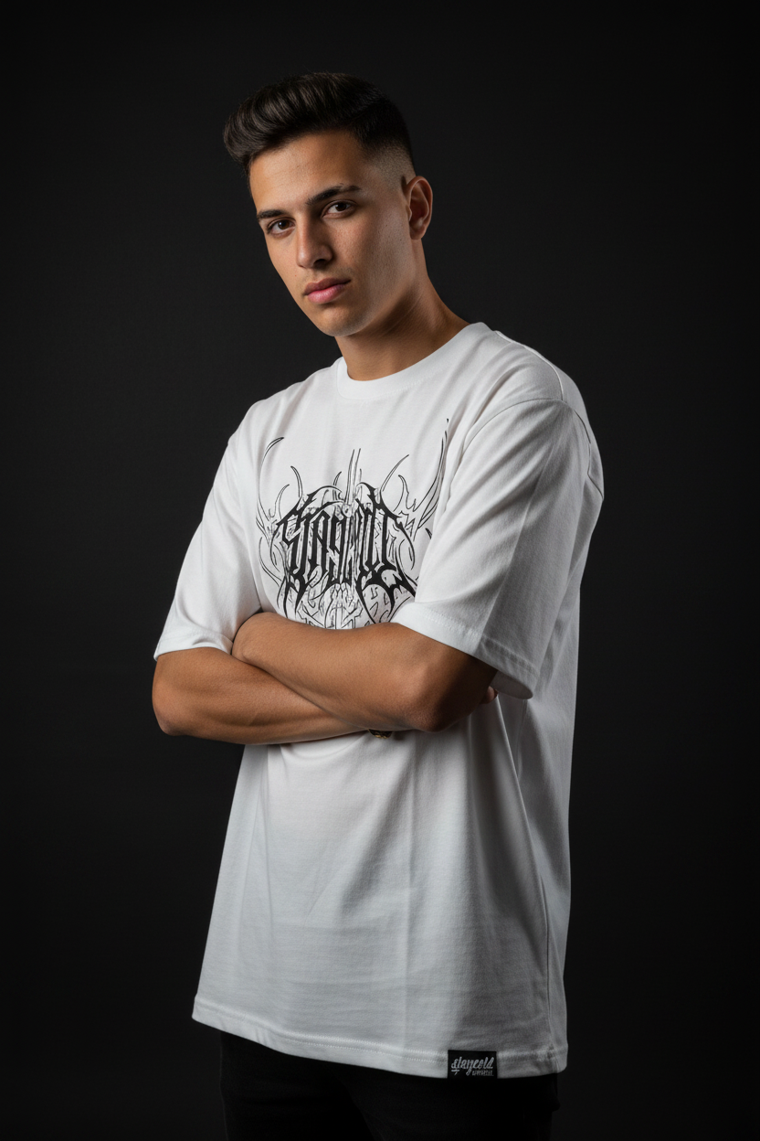 Syndrate Metal Logo Tee – Dark Anime Streetwear