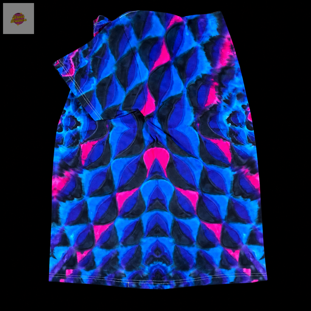T-shirt tie dye neon mandala fond noir