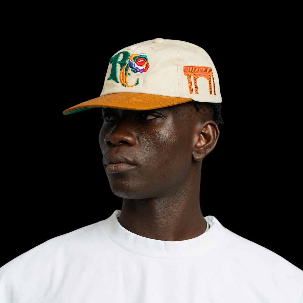 Casquette RC Cauris écrue portée de face