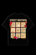 T-shirt Silk Road Map Street Brothers noir dos sur fond noir