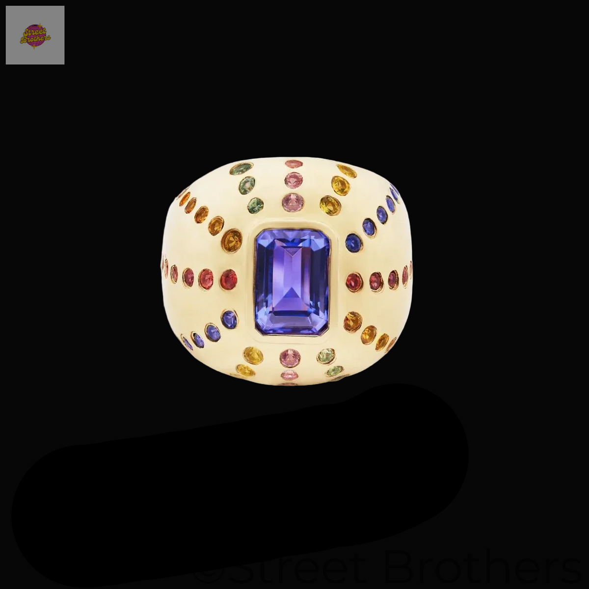 Bague Tanzanite Rainbow — Or Jaune 14 Carats