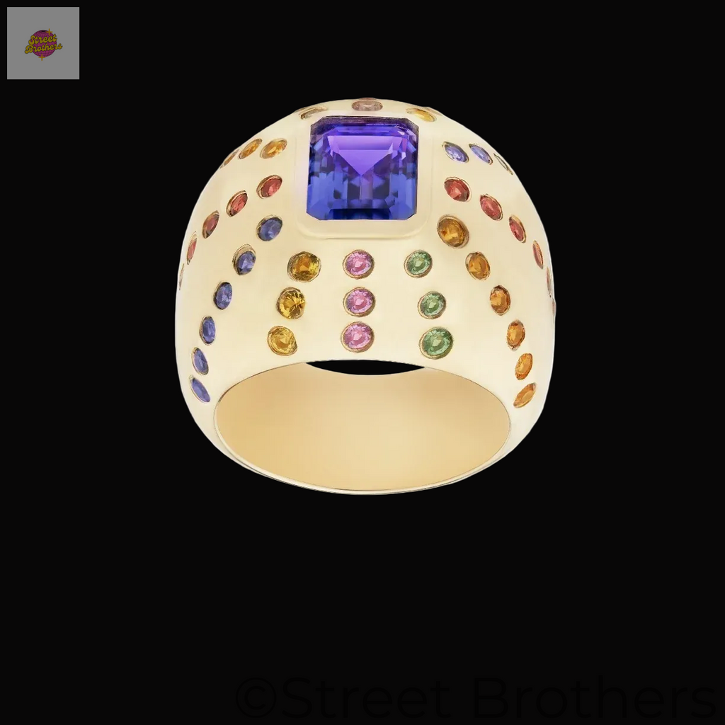 Bague Tanzanite Rainbow — Or Jaune 14 Carats