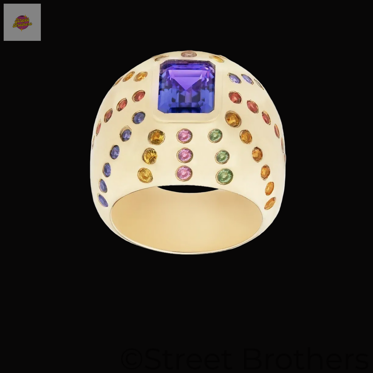 Bague Tanzanite Rainbow — Or Jaune 14 Carats
