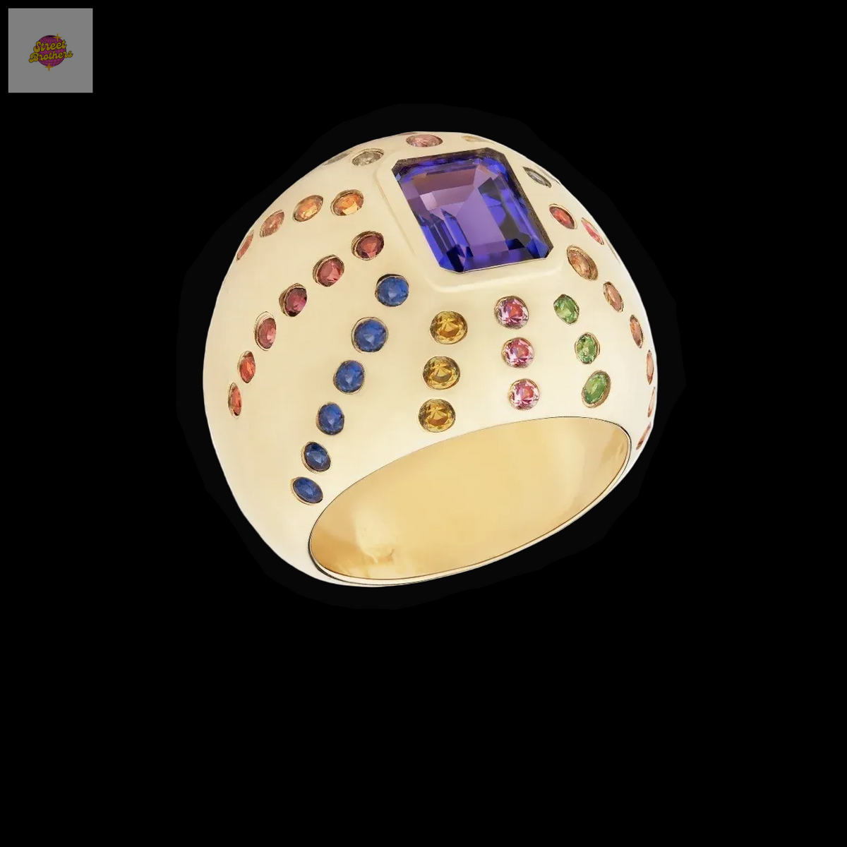 Bague Tanzanite Rainbow — Or Jaune 14 Carats