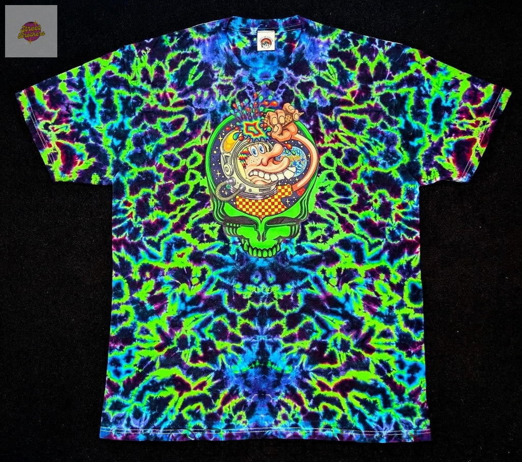 T-shirt tie dye cosmic skull devant