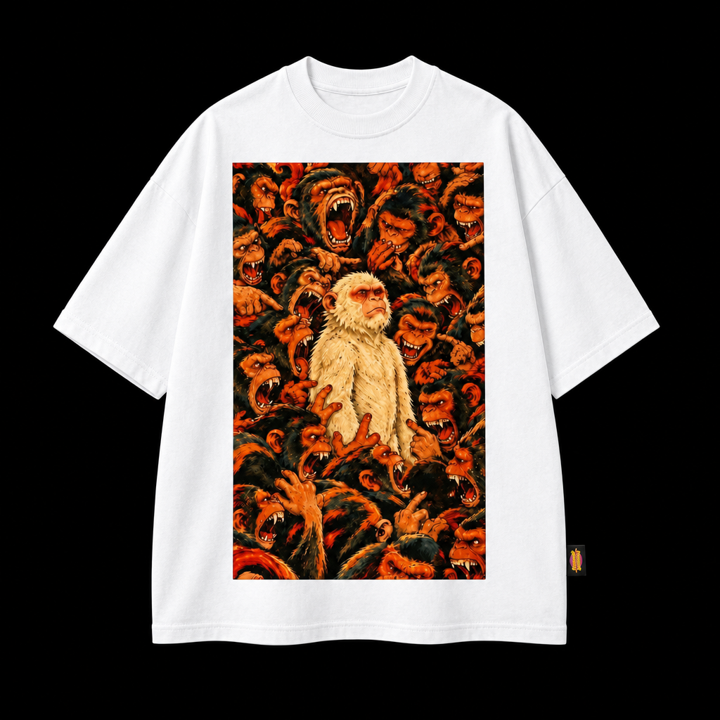 T-shirt blanc de face sur fond noir